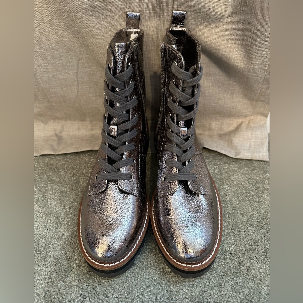Design Labs Combat Boot - Metallic,Silver,Purple / size 6